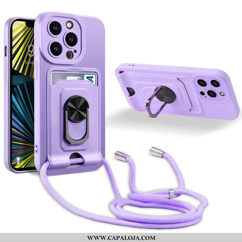 Capa Para iPhone 14 Pro De celular Cordão E Suporte Para Porta-cartões