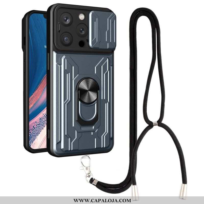 Capa Para iPhone 14 Pro De celular Cordão E Suporte Para Porta-cartões