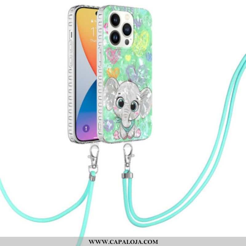 Capa Para iPhone 14 Pro De celular Estilo Elefante Com Fio