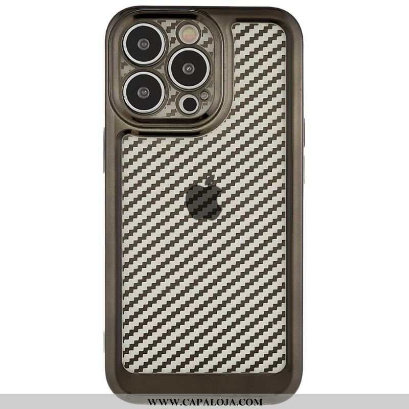 Capa Para iPhone 14 Pro Elegante Fibra De Carbono