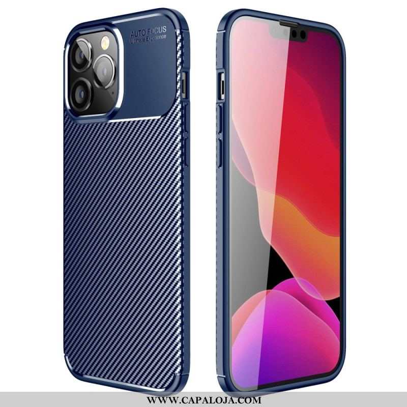 Capa Para iPhone 14 Pro Fibra De Carbono Flexível