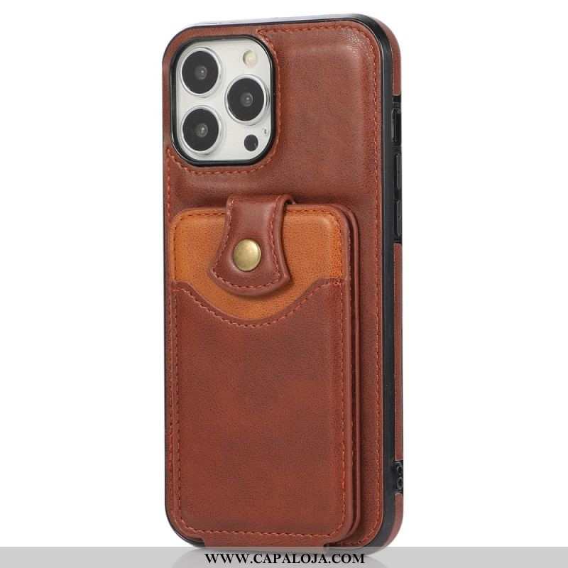 Capa Para iPhone 14 Pro Flip Titular De Cartão Dobrável