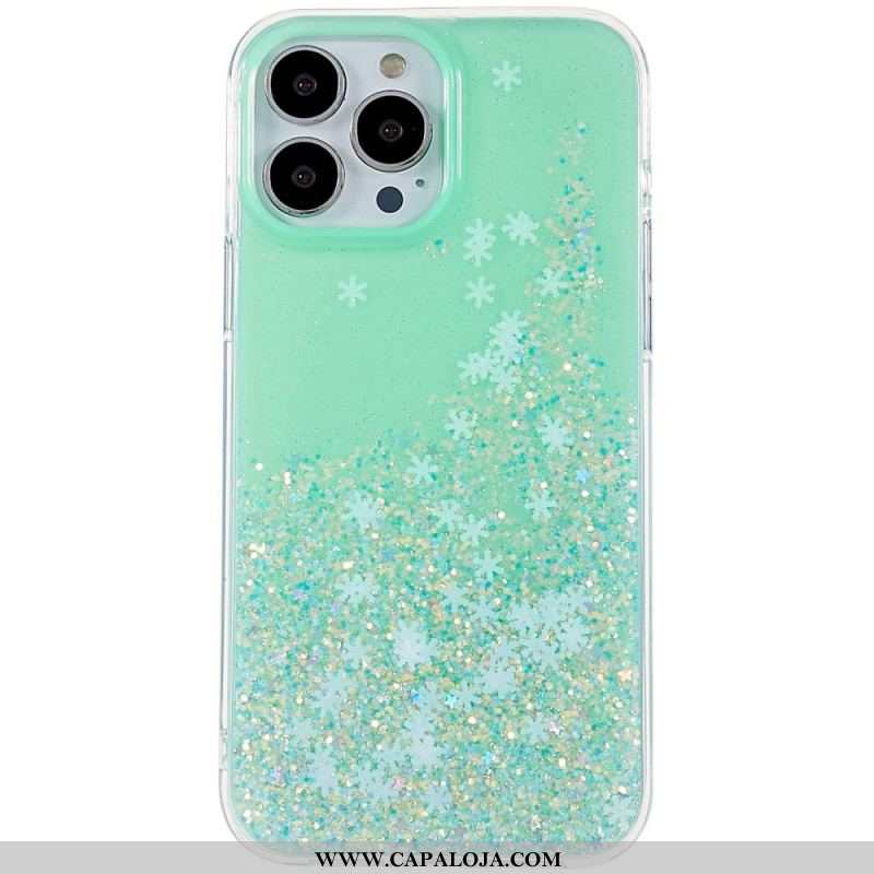 Capa Para iPhone 14 Pro Flocos De Lantejoulas