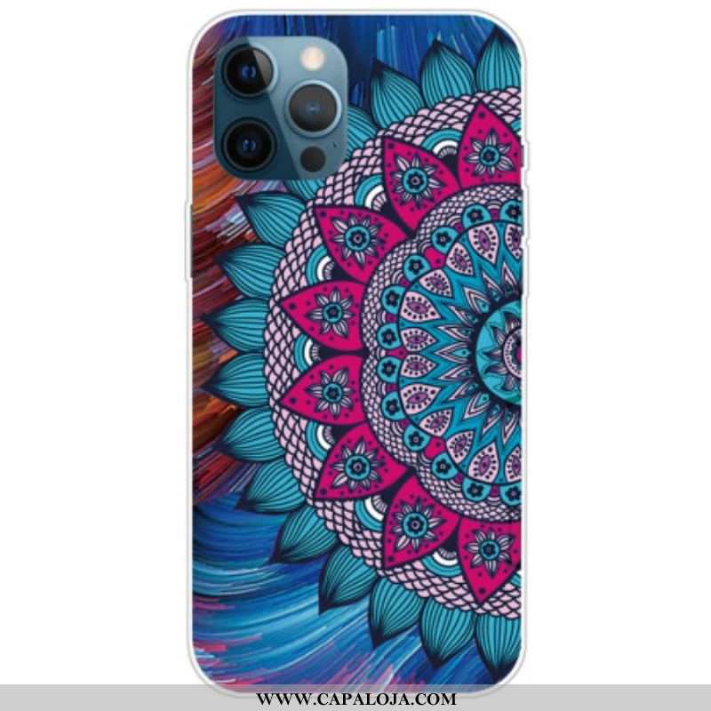 Capa Para iPhone 14 Pro Mandala Colorida