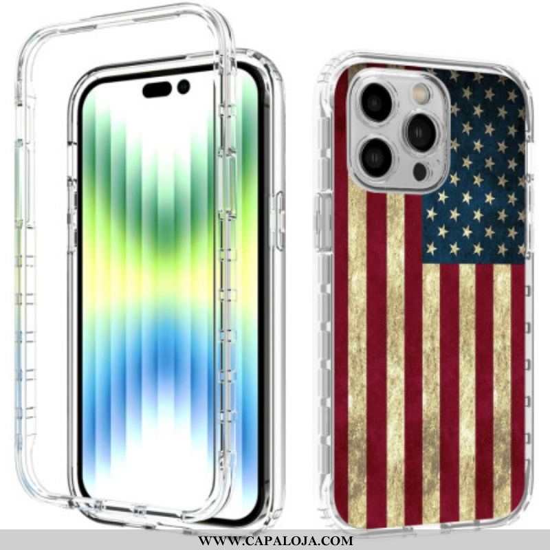 Capa Para iPhone 14 Pro Max Bandeira Americana Aprimorada