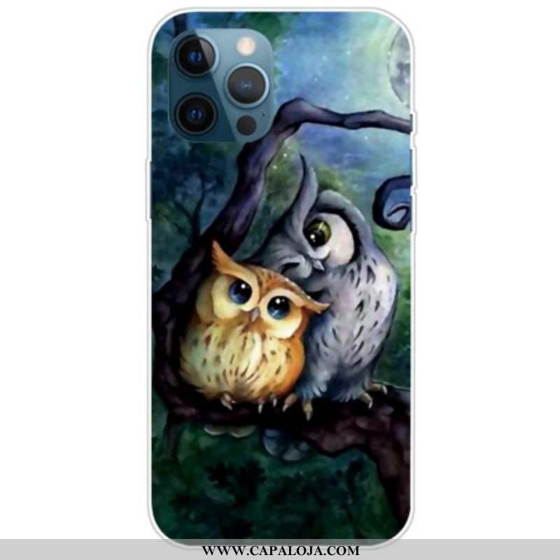 Capa Para iPhone 14 Pro Max Corujas Pintando