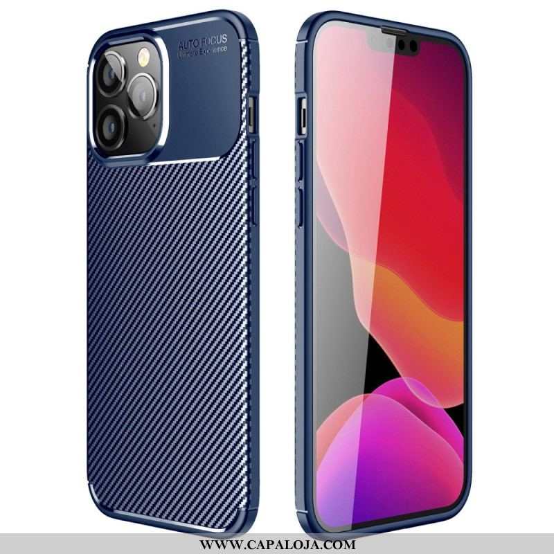 Capa Para iPhone 14 Pro Max Fibra De Carbono Flexível