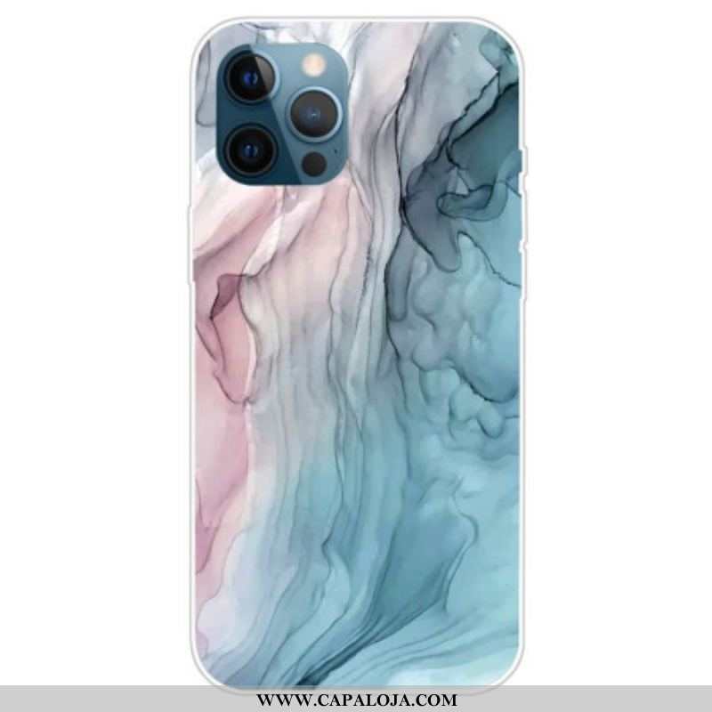 Capa Para iPhone 14 Pro Max Mármore Aquarela