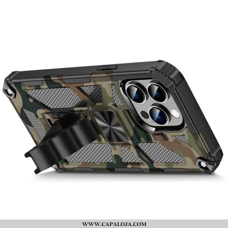 Capa Para iPhone 14 Pro Max Suporte Removível De Camuflagem