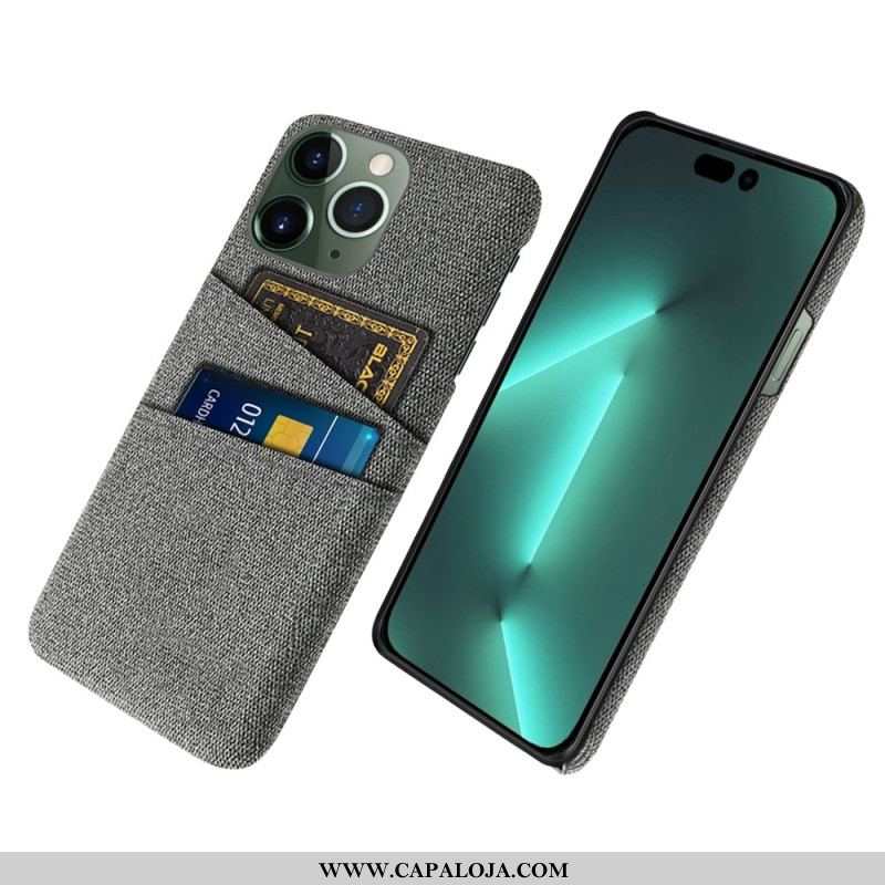 Capa Para iPhone 14 Pro Max Titular De Cartão De Tecido