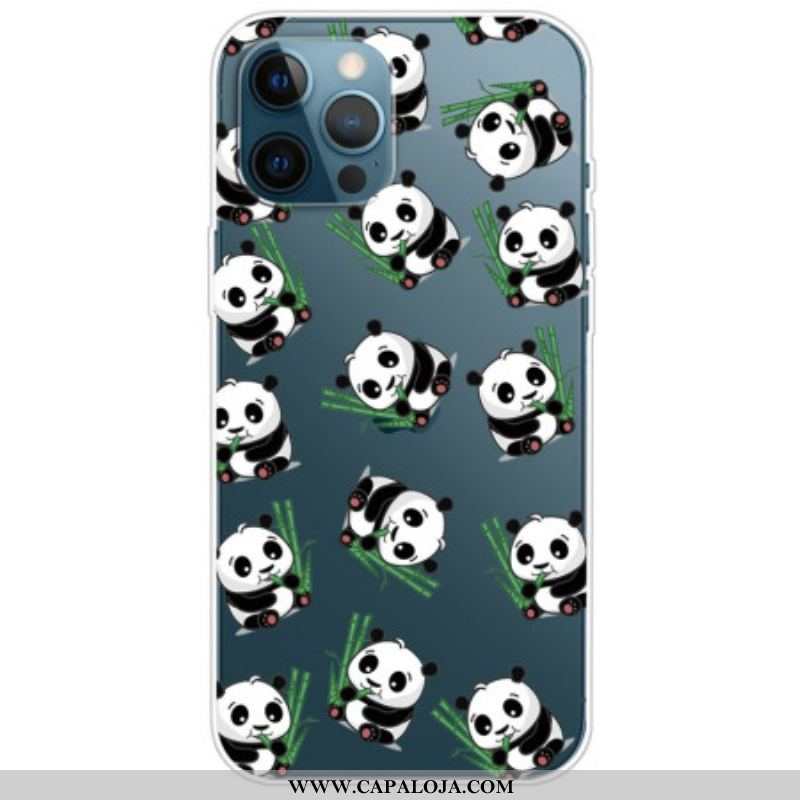 Capa Para iPhone 14 Pro Pequenos Pandas Transparentes