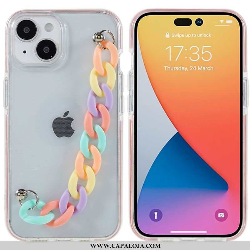 Capa Para iPhone 14 Pulseira De Silicone