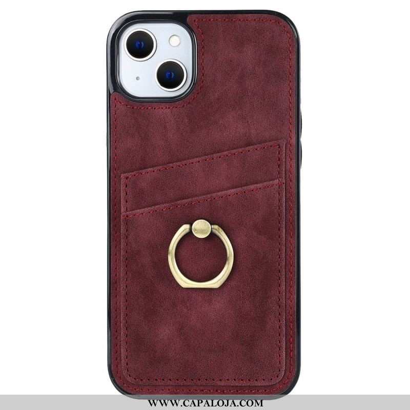 Capa Para iPhone 14 Suporte Para Anel Vintage E Porta-cartões