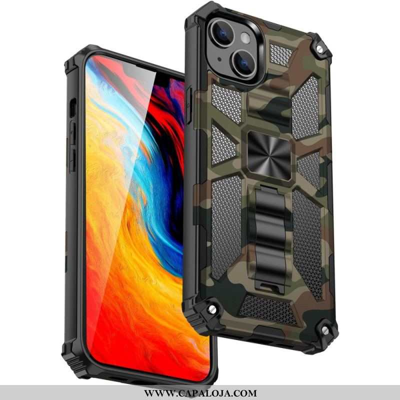 Capa Para iPhone 14 Suporte Removível De Camuflagem