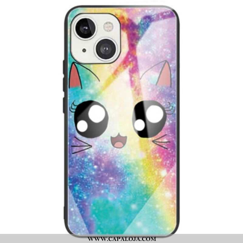 Capa Para iPhone 14 Vidro Temperado Deco Cat