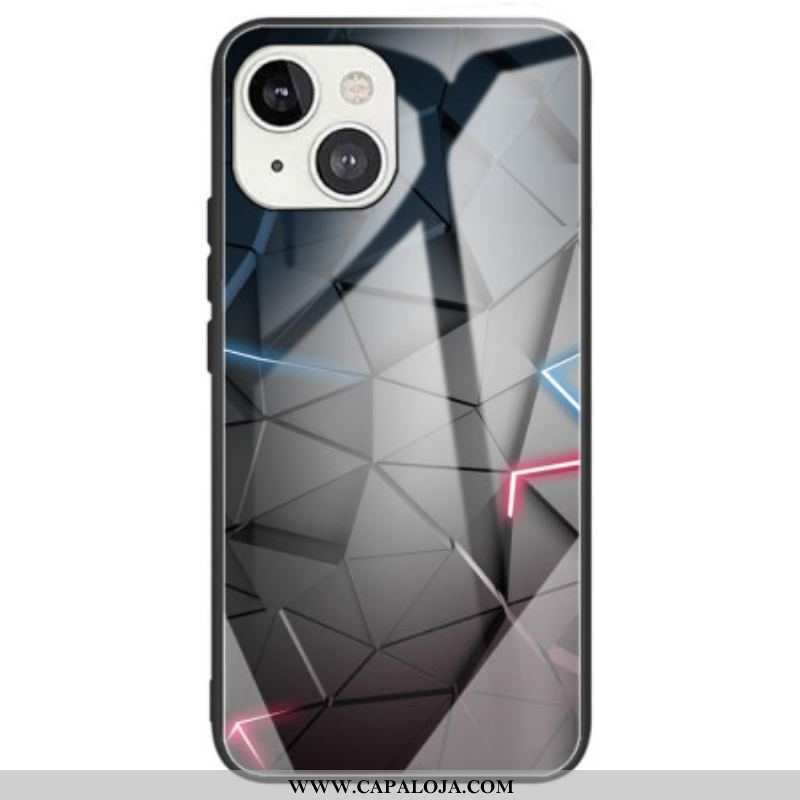 Capa Para iPhone 14 Vidro Temperado Geométrico