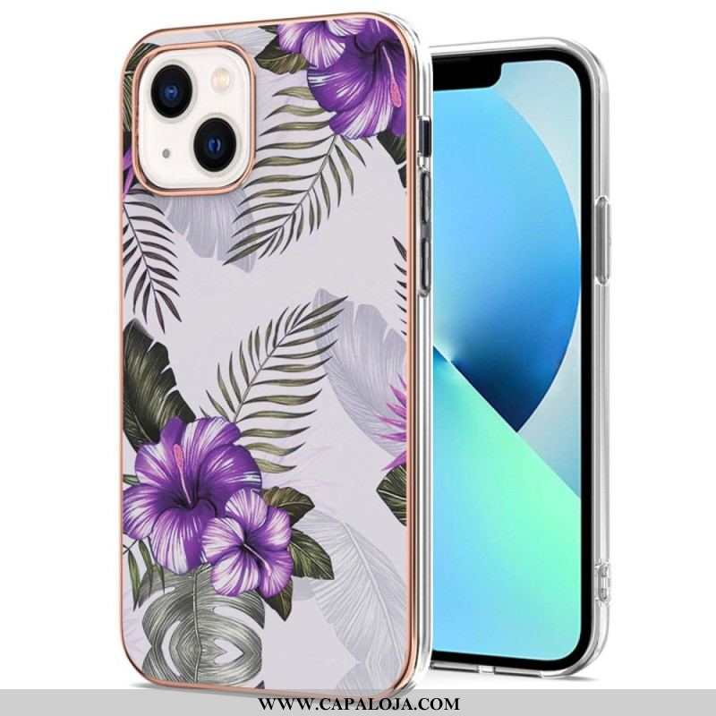 Capa Para iPhone 15 Mármore Floral