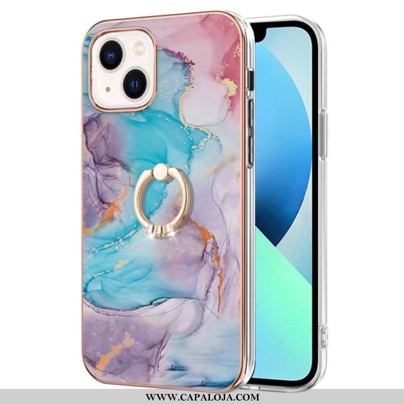 Capa Para iPhone 15 Plus Anel De Suporte De Mármore