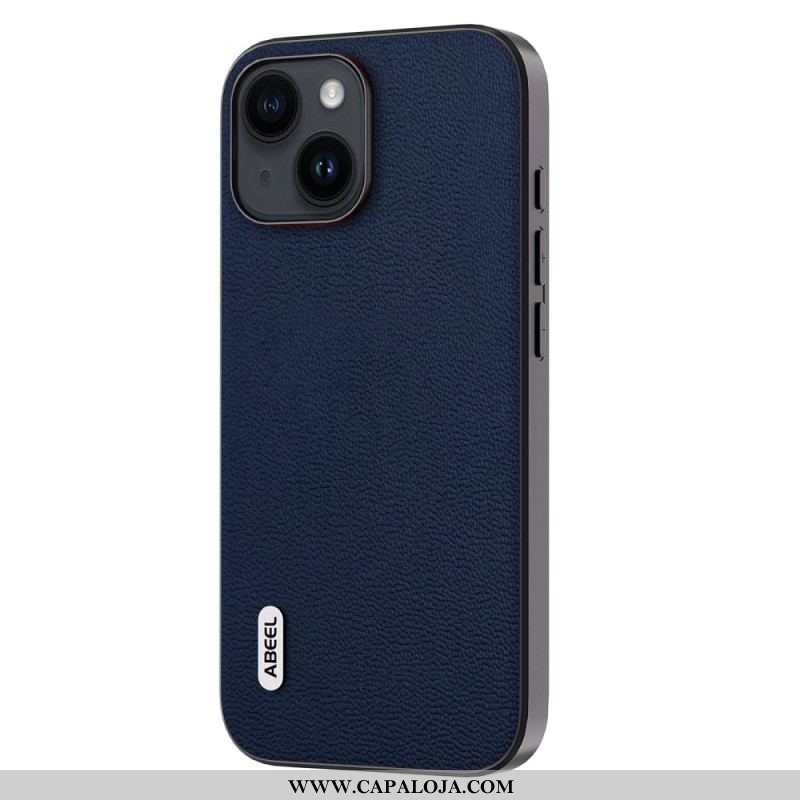 Capa Para iPhone 15 Plus Couro Genuíno Abeel