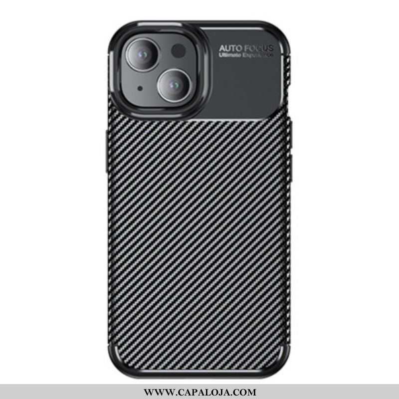 Capa Para iPhone 15 Plus Fibra De Textura De Carbono