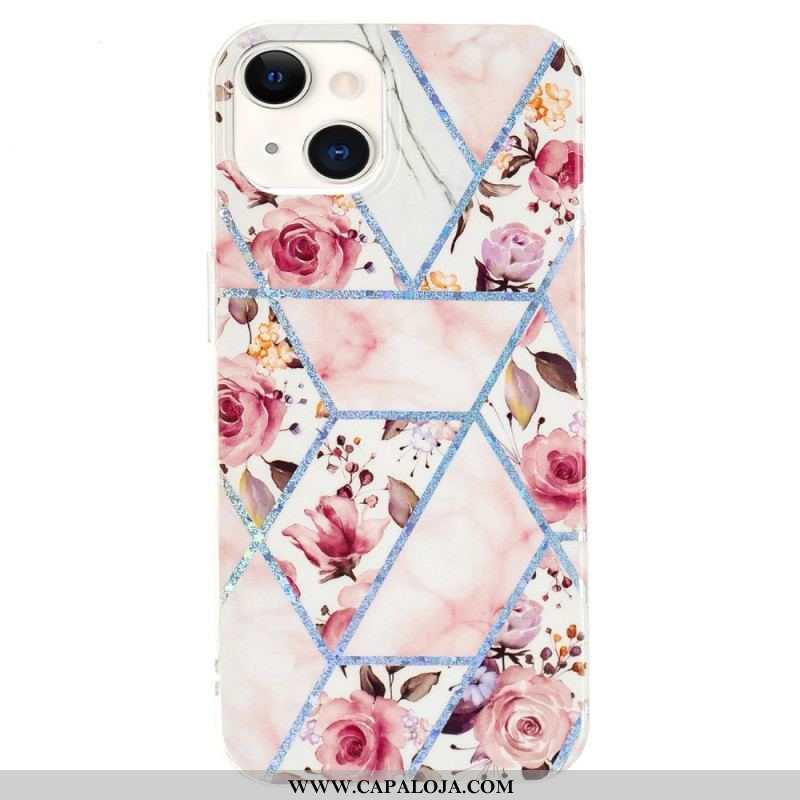 Capa Para iPhone 15 Plus Mármore Floral