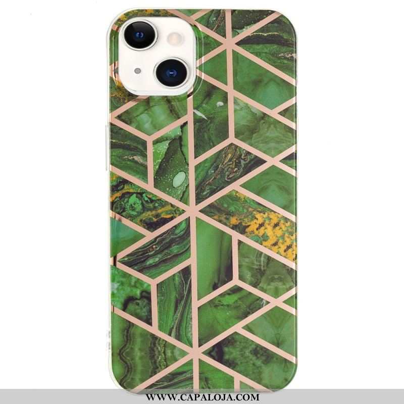 Capa Para iPhone 15 Plus Mármore Geométrico Chamativo