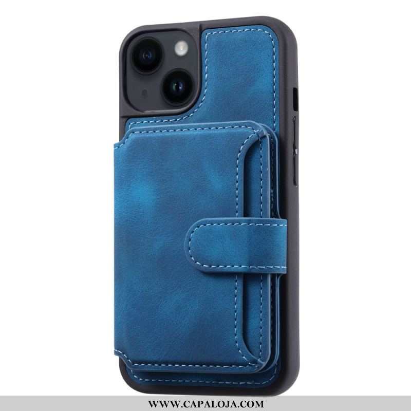 Capa Para iPhone 15 Plus Suporte Para Porta-cartões Rfid