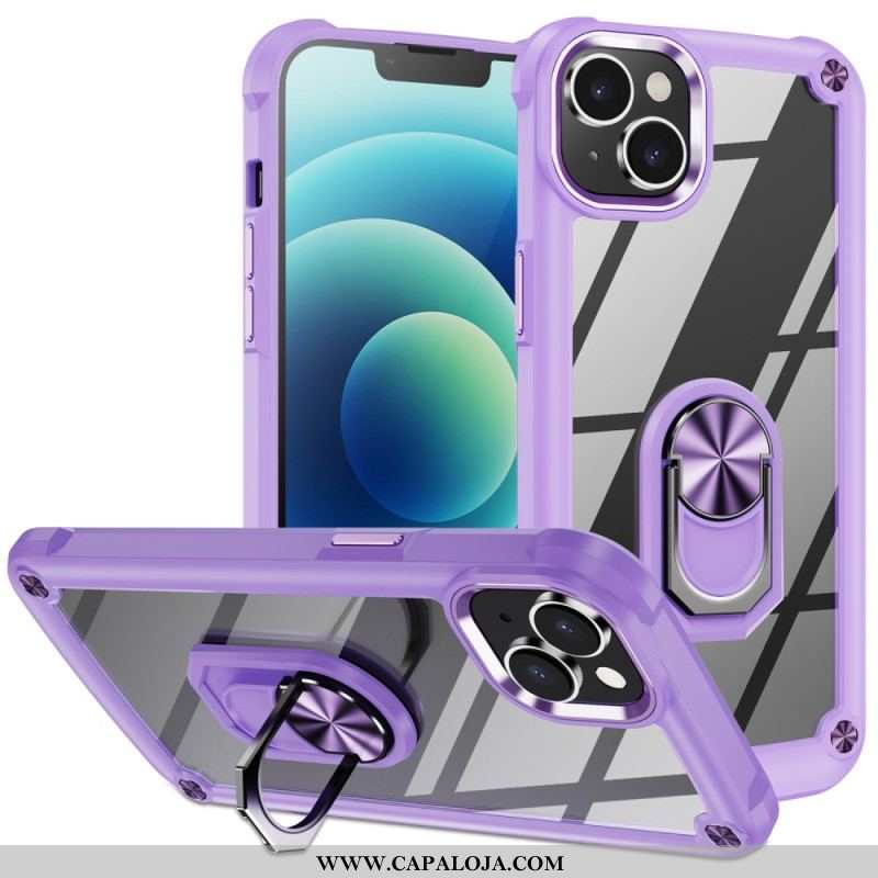 Capa Para iPhone 15 Plus Transparente Com Anel De Suporte