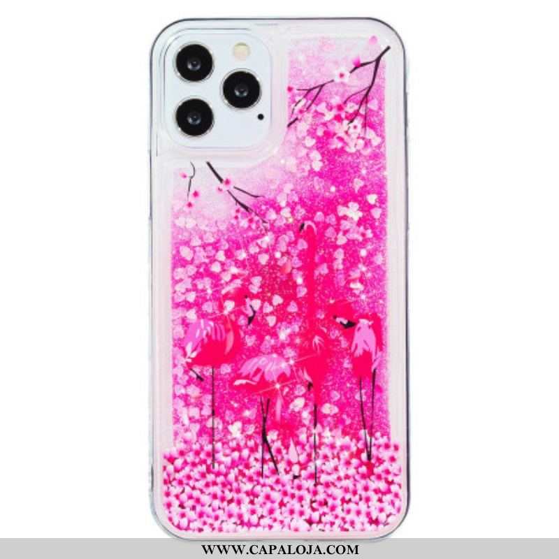 Capa Para iPhone 15 Pro Max Brilho Flamingo