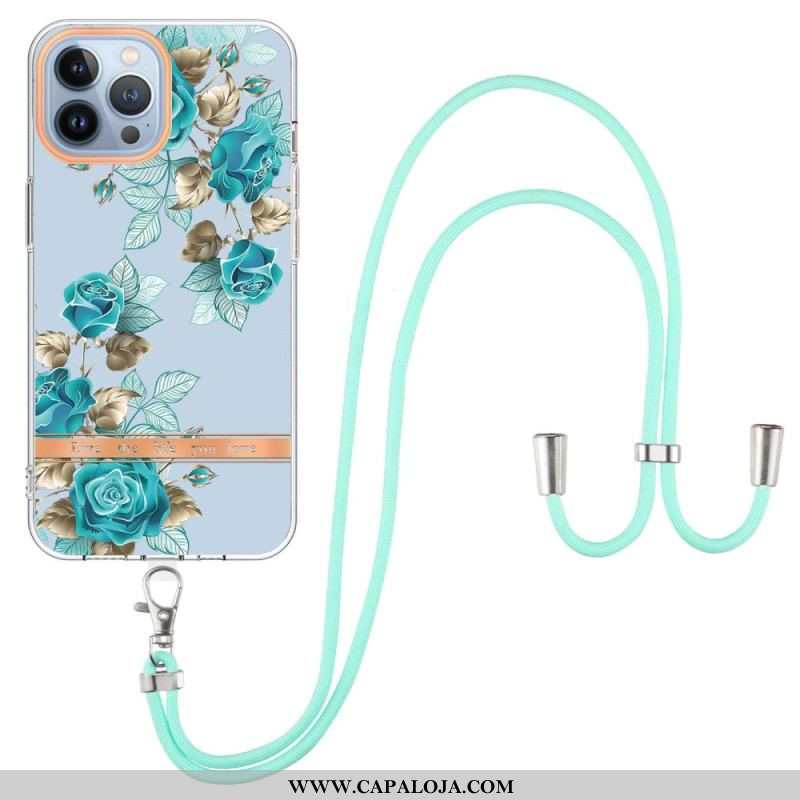 Capa Para iPhone 15 Pro Max De celular Cordão De Flores